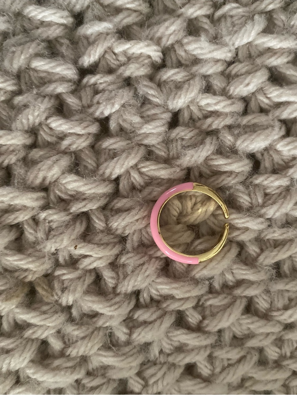 Gold and Pink Enamel adjustable ring - Women Accessories